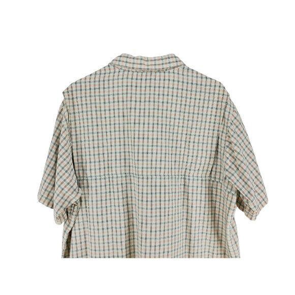 Columbia Vented Shirt Men's Sz XL Cream Plaid Omni Shade Short Sleeve - Picture 4 of 6